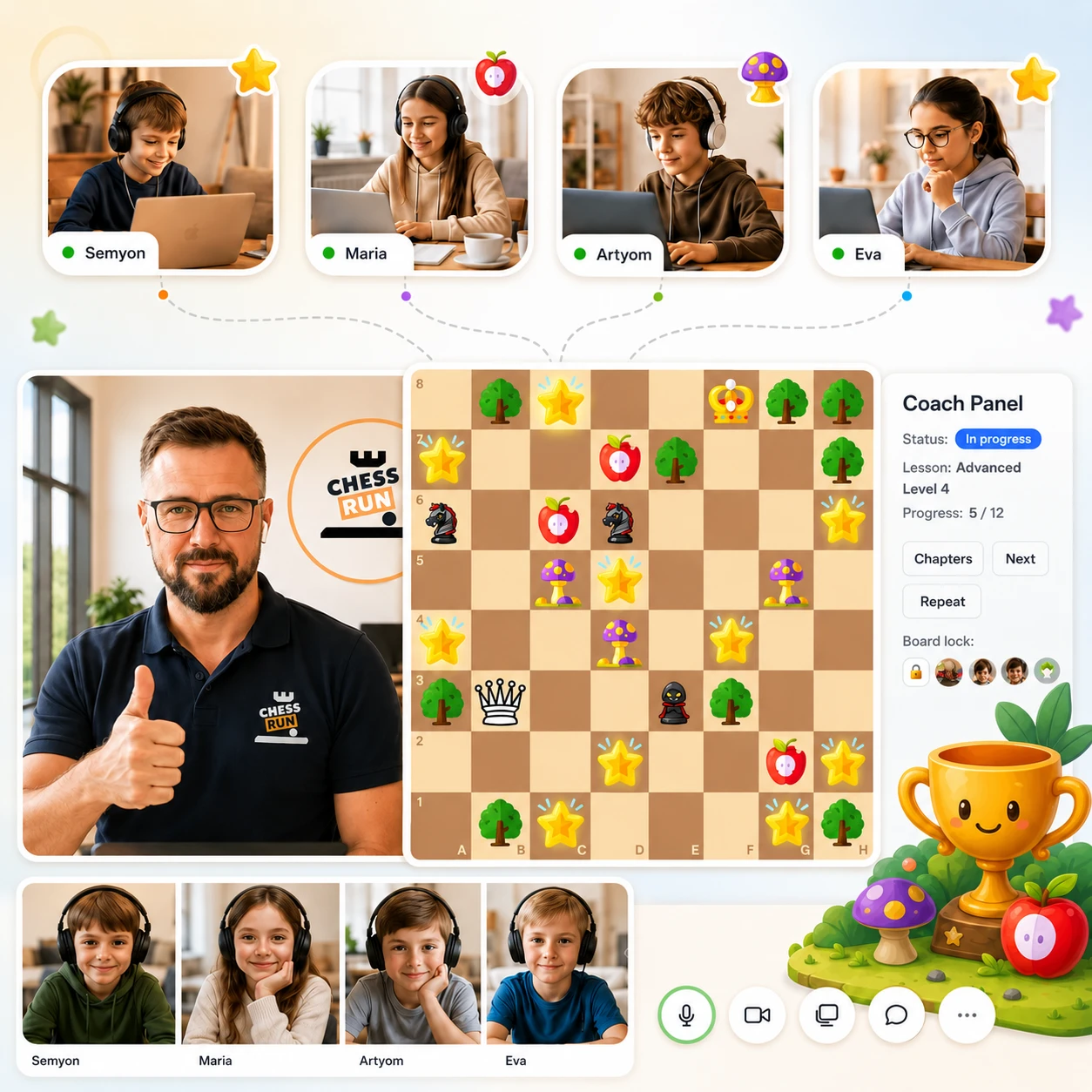 Online chess lesson for kids in Chess.Run